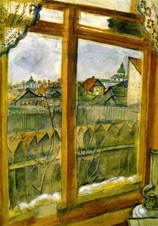 Vue d’une fenêtre contemporain Marc Chagall Peintures à l'huile